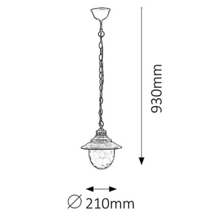 Rabalux - Lámpara colgante exterior 1xE27/60W/230V