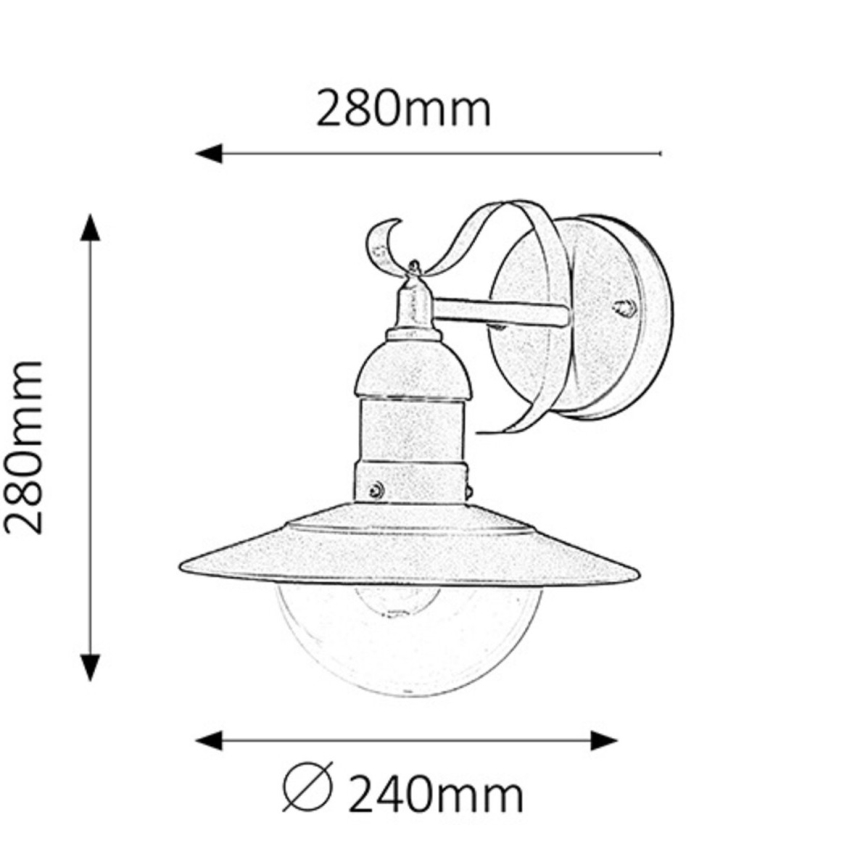 Rabalux - Aplique exterior 1xE27/60W/230V IP44