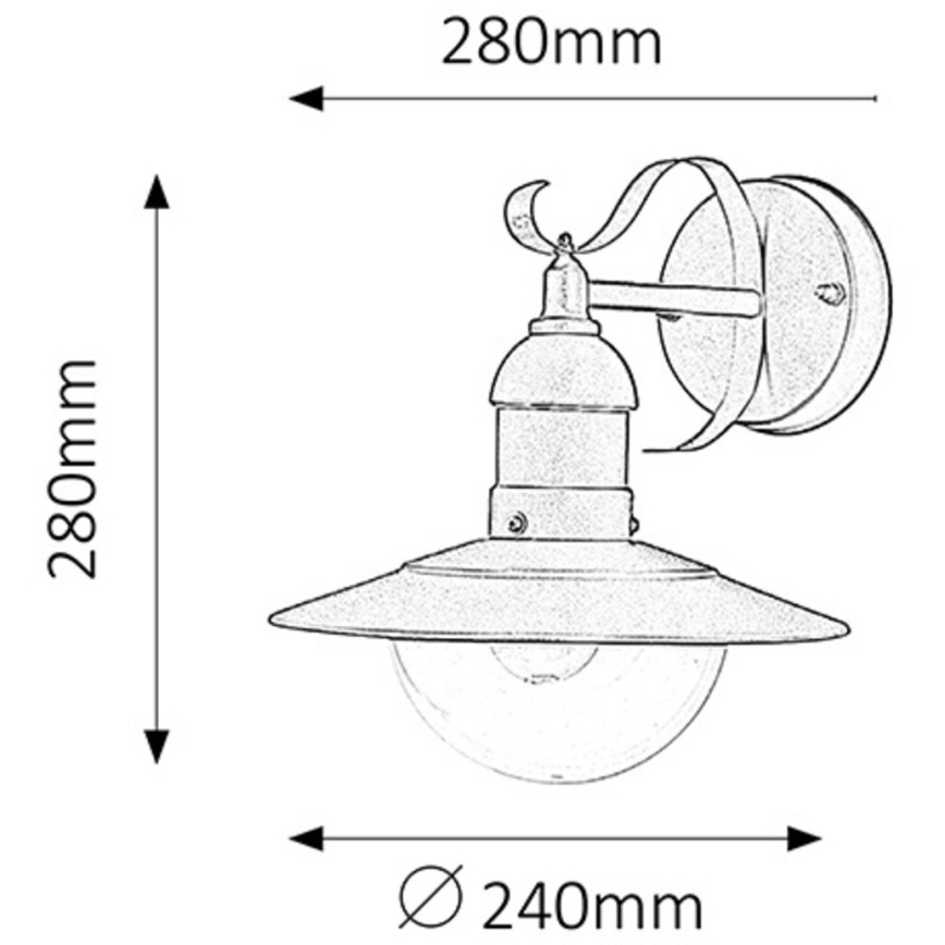 Rabalux - Aplique exterior 1xE27/60W/230V IP44