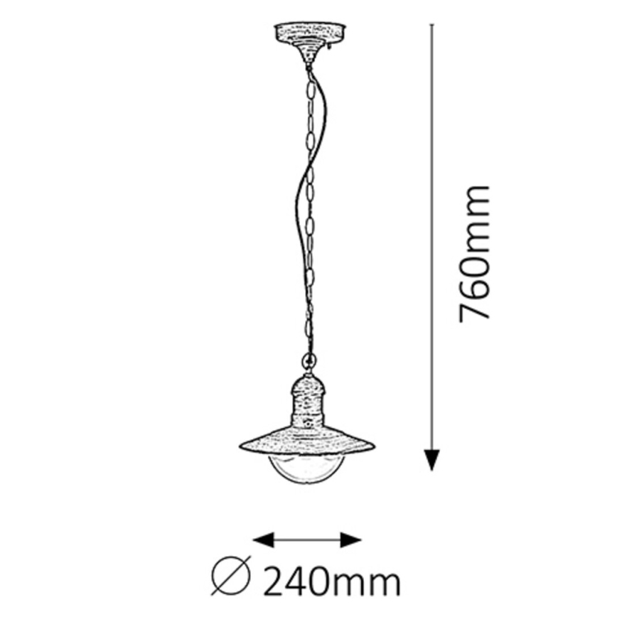 Rabalux - Lámpara colgante exterior 1xE27/60W IP44