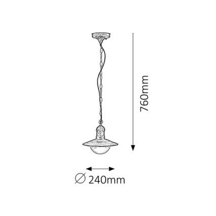 Rabalux - Lámpara colgante exterior 1xE27/60W IP44
