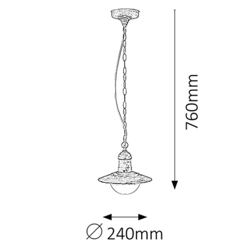 Rabalux - Lámpara colgante exterior 1xE27/60W IP44