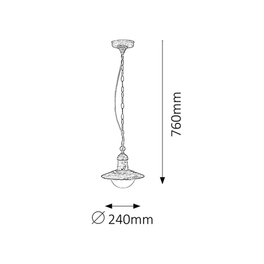 Rabalux - Lámpara colgante exterior 1xE27/60W IP44