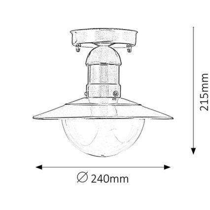 Rabalux - Plafón exterior 1xE27/60W IP44