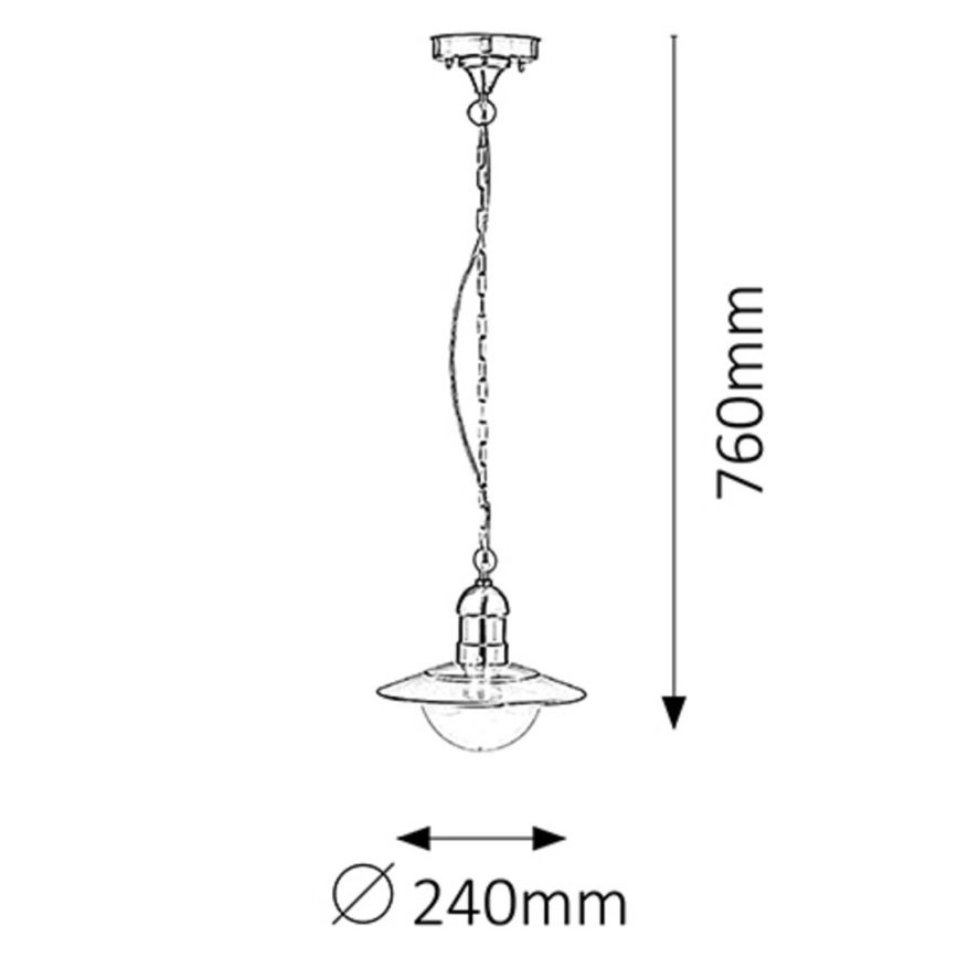 Rabalux - Lámpara colgante exterior 1xE27/60W IP44