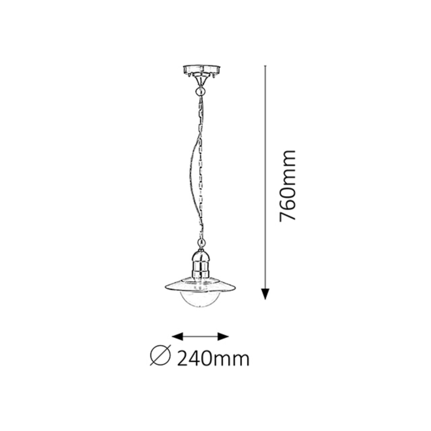 Rabalux - Lámpara colgante exterior 1xE27/60W IP44