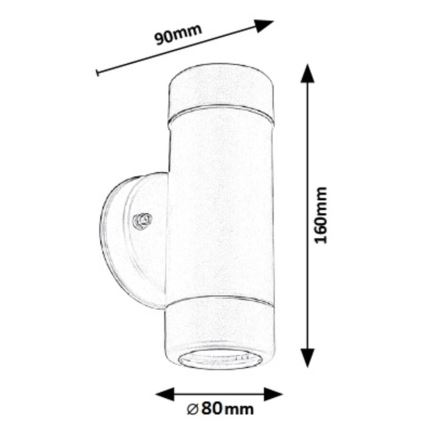 Rabalux - Aplique de exterior 2xGU10/10W/230V IP44