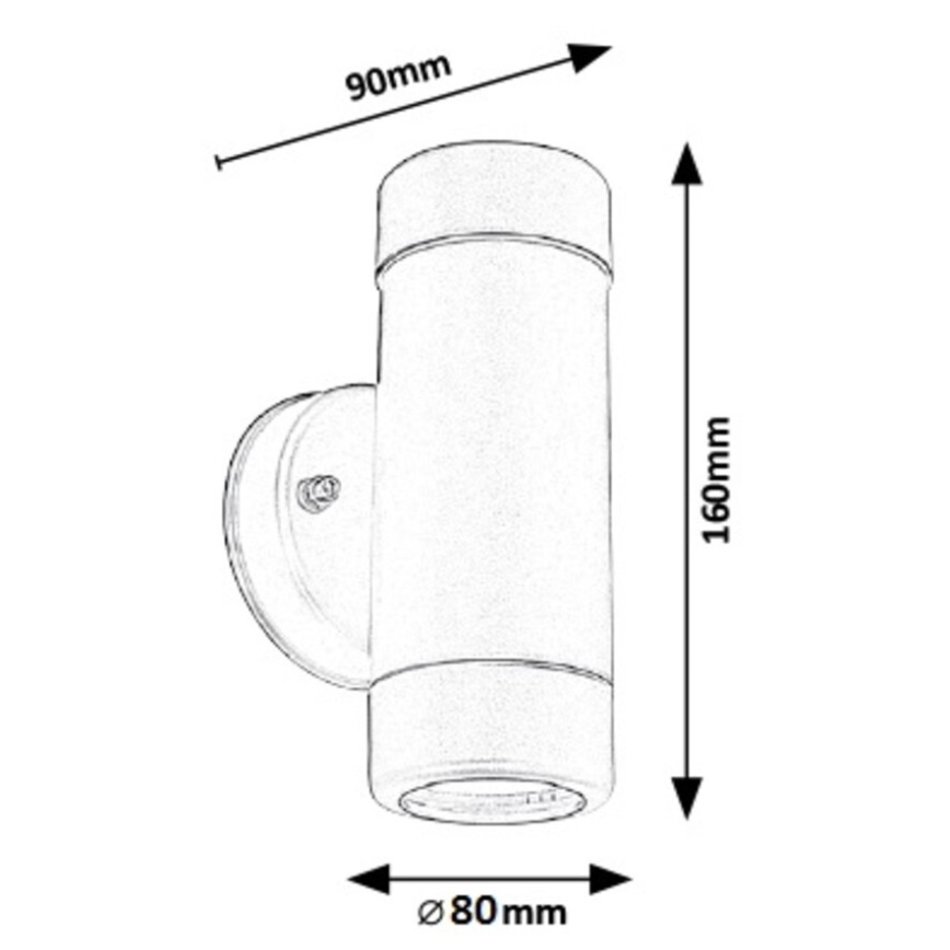 Rabalux - Aplique de exterior 2xGU10/10W/230V IP44