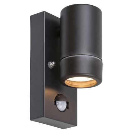 Aplique de exterior con sensor 1xGU10/10W/230V IP44 negro