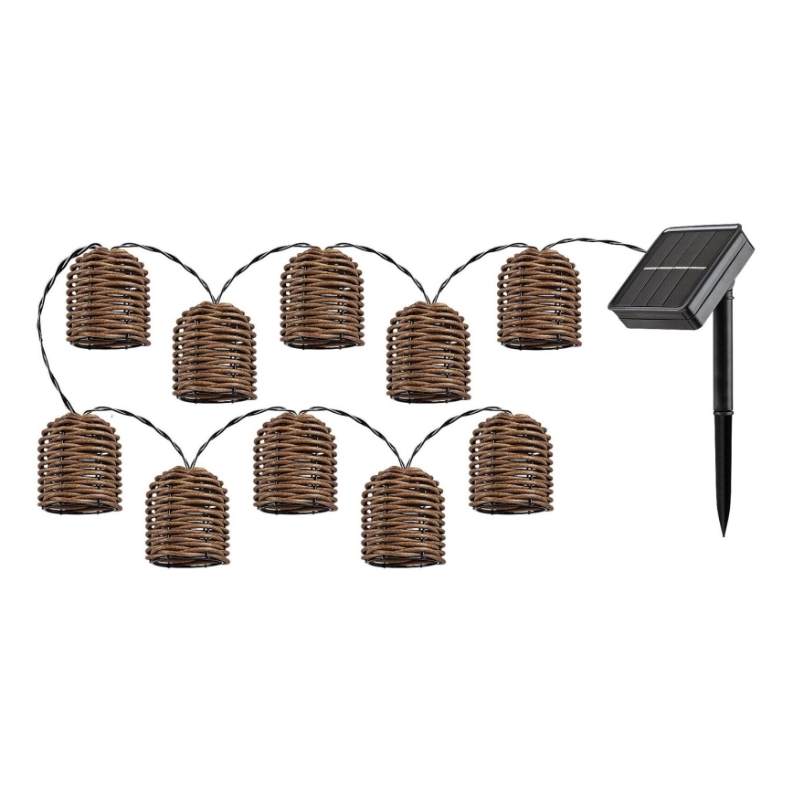 Rabalux - Cadena solar LED 10xLED/0,6W/1,2V 5 m IP44 600 mAh