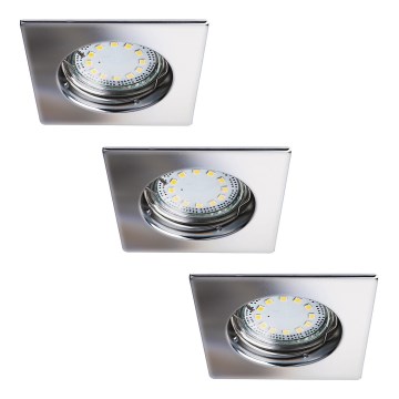 Rabalux - Juego de 3 focos LED empotrables para baño 1xGU10/3W/230V IP44