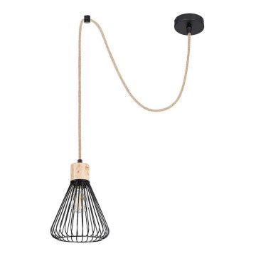 Rabalux - Lámpara colgante con cable 1xE27/40W/230V negro/haya