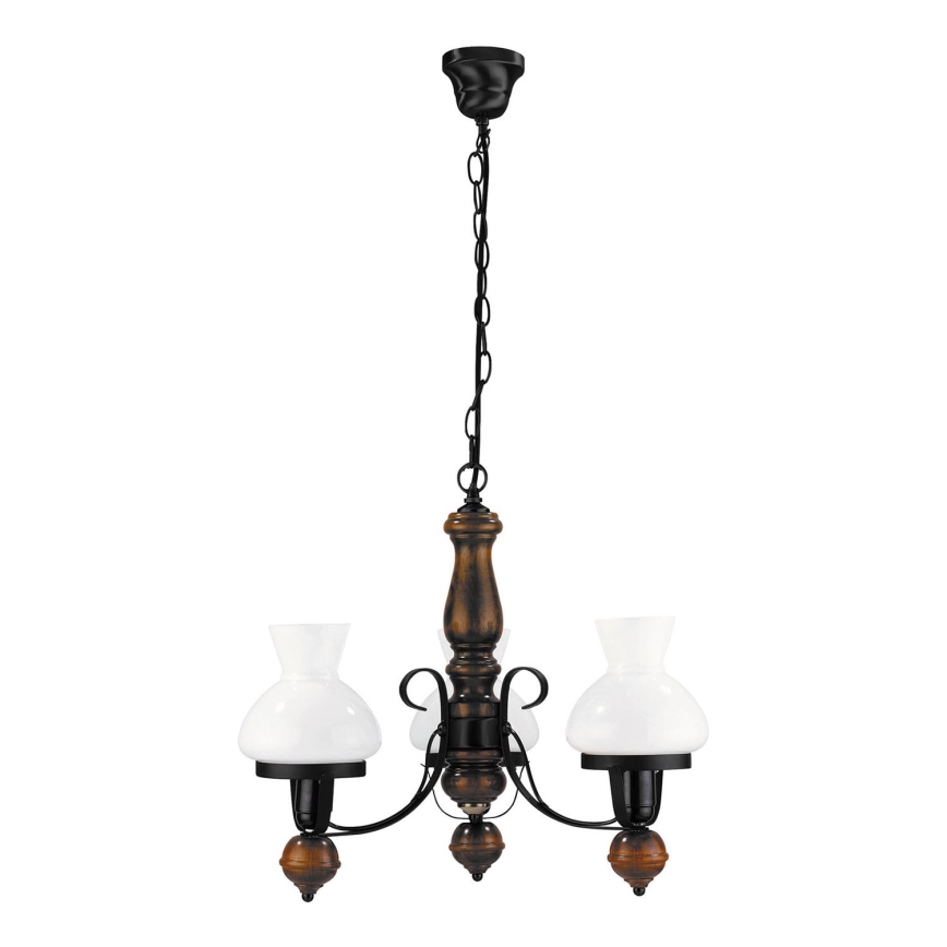 Rabalux - Lámpara colgante con cadena 3xE27/60W/230V nogal