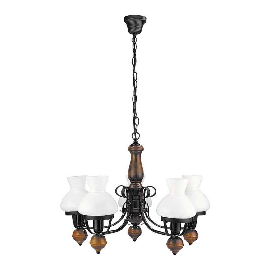 Rabalux - Lámpara colgante con cadena 5xE27/60W/230V nogal