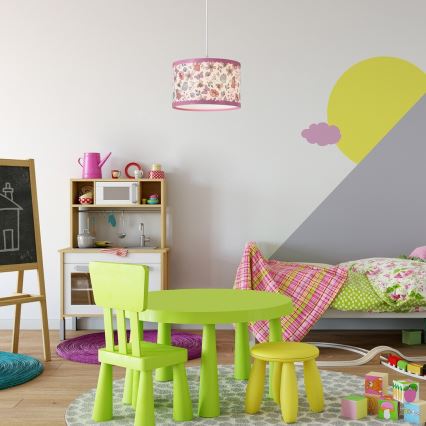 Rabalux - Lámpara colgante infantil 1xE27/40W/230V rosa