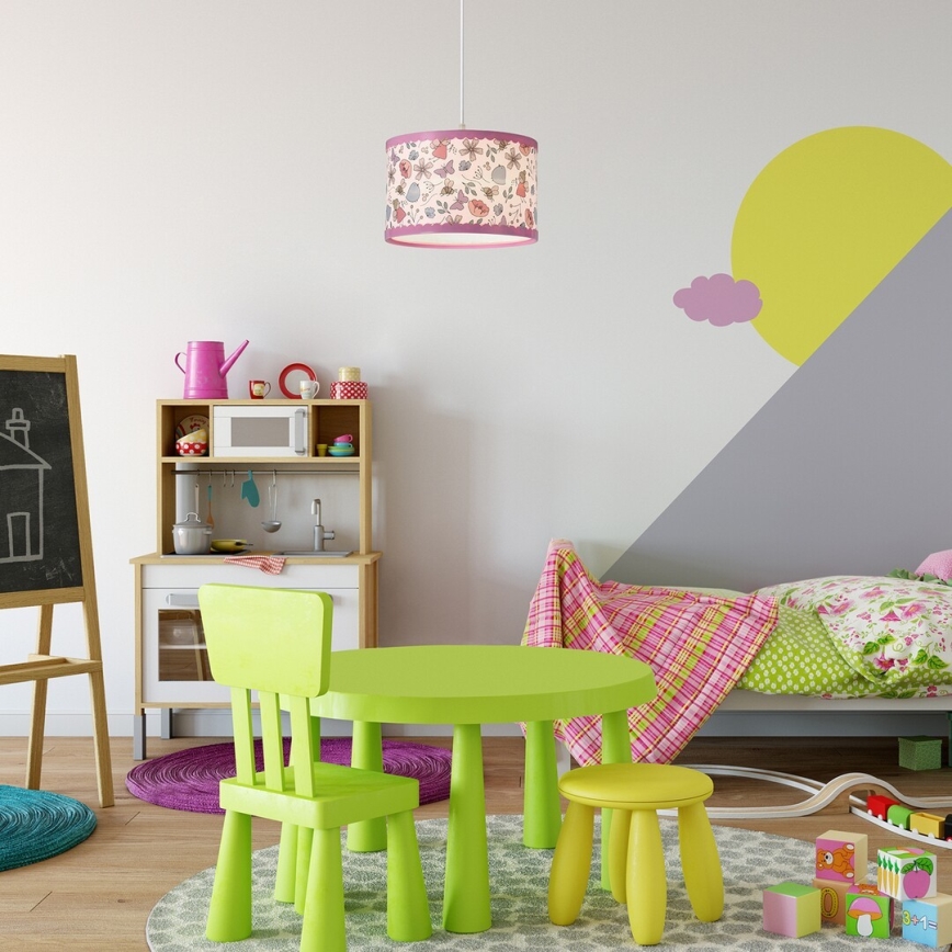 Rabalux - Lámpara colgante infantil 1xE27/40W/230V rosa