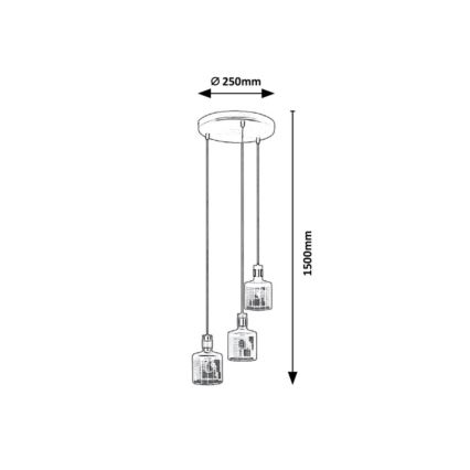 Rabalux - Lámpara de araña de cable 3xE27/9W/230V