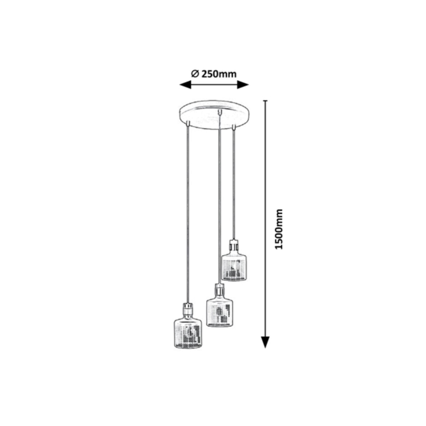 Rabalux - Lámpara de araña de cable 3xE27/9W/230V