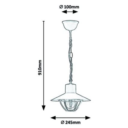 Rabalux - Lámpara de araña de luces de exterior 1xE27/10W/230V IP44