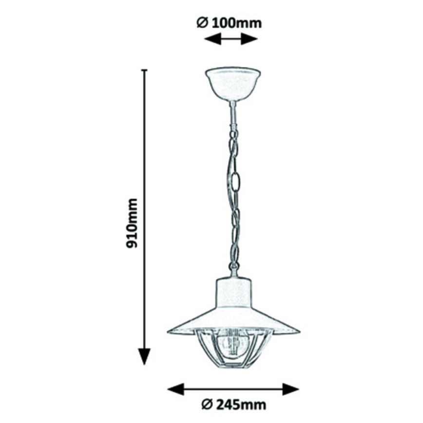 Rabalux - Lámpara de araña de luces de exterior 1xE27/10W/230V IP44