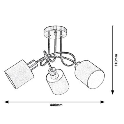 Rabalux - Lámpara de araña de luces de superficie 3xE14/25W/230V