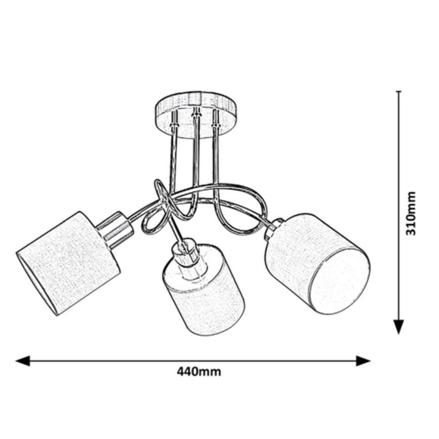 Rabalux - Lámpara de araña de luces de superficie 3xE14/25W/230V