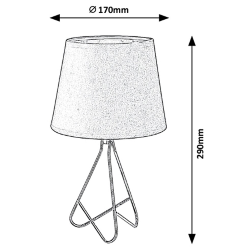 Rabalux - Lámpara de mesa 1xE14/40W/230V gris/cromo brillante