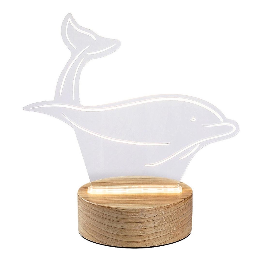 Rabalux - Lámpara de mesa LED infantil LED/2W/5V 3000K haya delfín