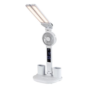 Rabalux - Lámpara de mesa LED regulable con ventilador y pantalla LED/7W/5V 3000/4000/6500K