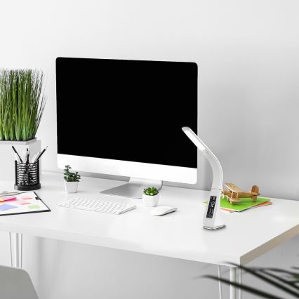 Rabalux - Lámpara de mesa táctil LED regulable con pantalla LED/5W/230V blanco