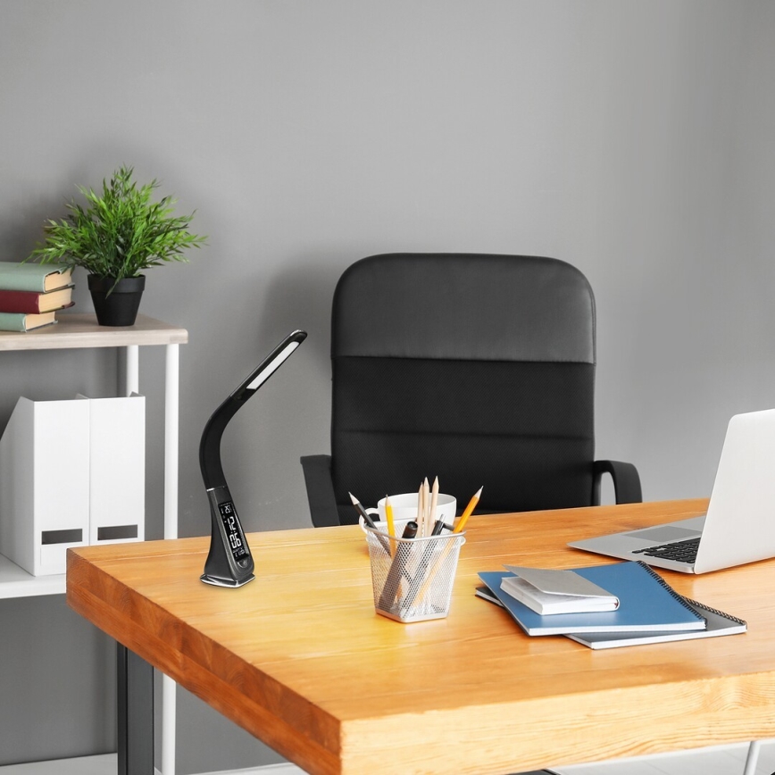 Rabalux - Lámpara de mesa táctil LED regulable con pantalla LED/5W/230V negro