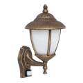 Rabalux - Lámpara de pared exterior con sensor 1xE27/60W/230V IP43 dorado