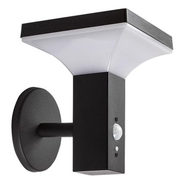 Rabalux - Lámpara de pared solar LED con sensor LED/4W/230V IP44 negra 2200 mAh