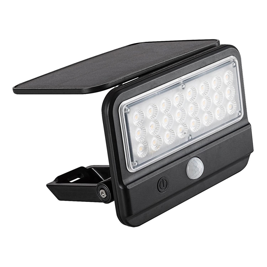 Rabalux - Lámpara de pared solar LED con sensor LED/7W/3,7V IP54 negra 3000 mAh