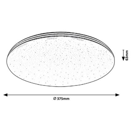 Rabalux - Luminaria de techo LED para baño, 30W/230V, IP44, Ø 37,5 cm