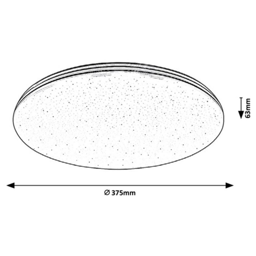 Rabalux - Luminaria de techo LED para baño, 30W/230V, IP44, Ø 37,5 cm