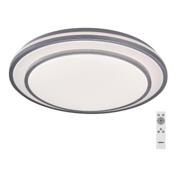 Rabalux - Lámpara LED de techo regulable LED/40W/230V 3000-6500K plateada Ø 49 cm + control remoto