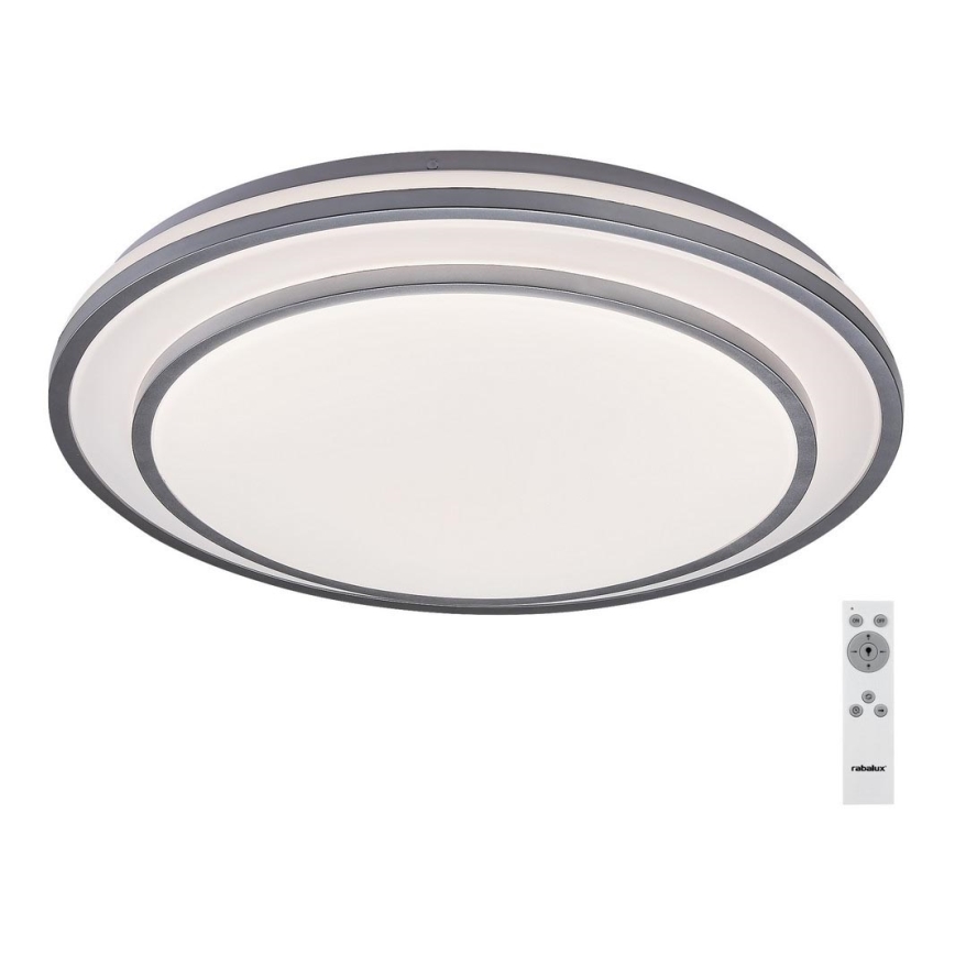 Rabalux - Lámpara LED de techo regulable LED/40W/230V 3000-6500K plateada Ø 49 cm + control remoto