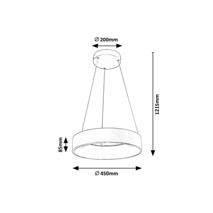 Rabalux - Lámpara colgante LED regulable con cable LED/24W/230V redonda 3000-6000K + mando a distancia