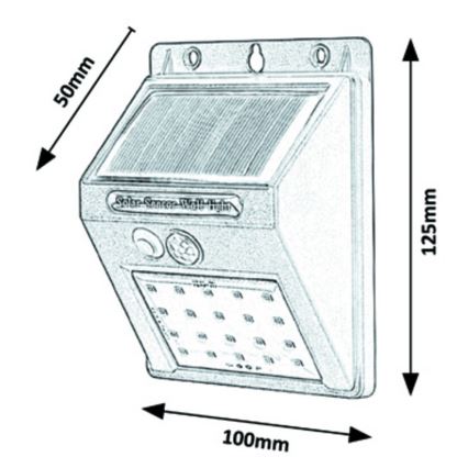 Rabalux - Lámpara de pared solar LED con sensor IP44 1200 mAh