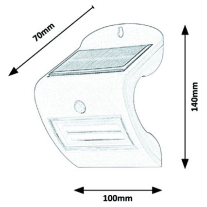 Rabalux - Lámpara de pared solar LED con sensor IP44 1200 mAh