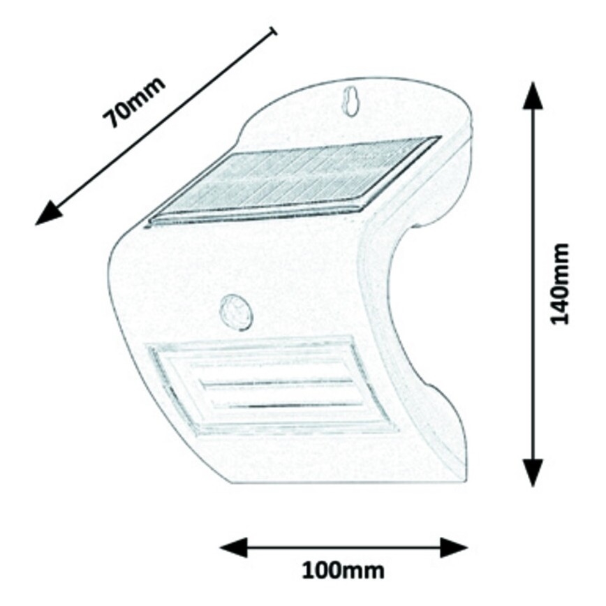 Rabalux - Lámpara de pared solar LED con sensor IP44 1200 mAh