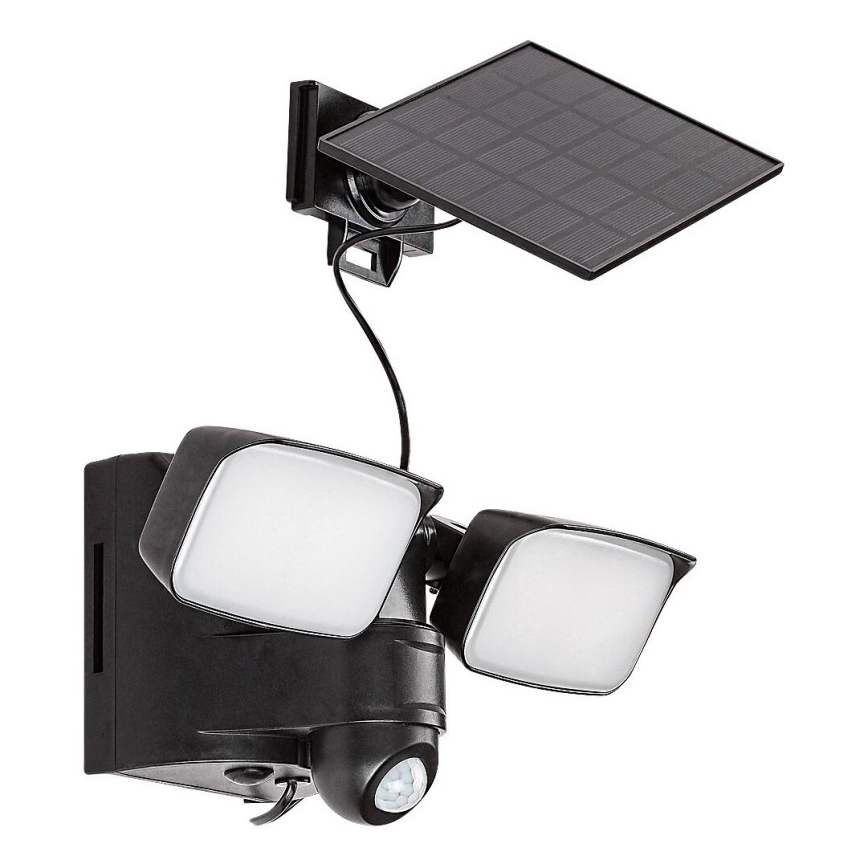 Rabalux - Lámpara solar LED de pared flexible con sensor y panel externo 2xLED/5W/3,7V IP54 negro 600 mAh