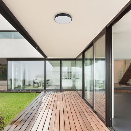 Rabalux - Plafón LED para baño 24W/230V 2800K/4000K/6000K IP44 negro Ø 30 cm