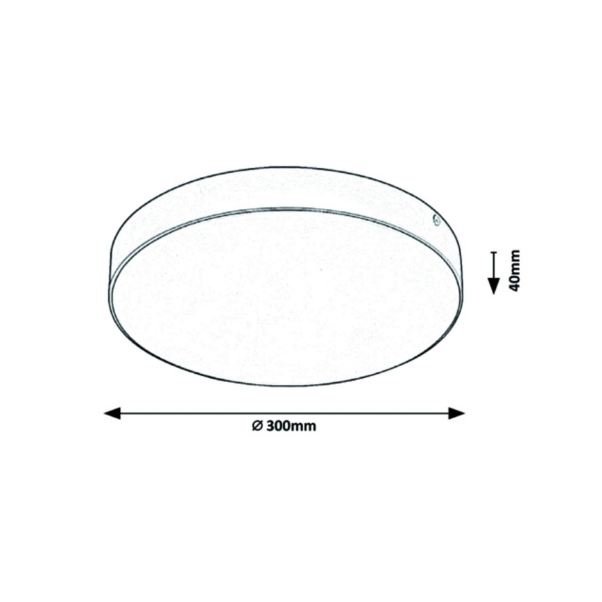 Rabalux - Plafón LED para baño 24W/230V 2800K/4000K/6000K IP44 negro Ø 30 cm
