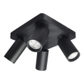 Rabalux - Luminaria de 4 focos GU10/7W/230V negra