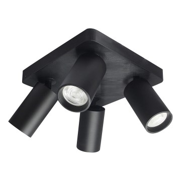 Rabalux - Luminaria de 4 focos GU10/7W/230V negra