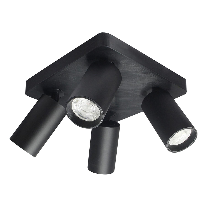 Rabalux - Luminaria de 4 focos GU10/7W/230V negra