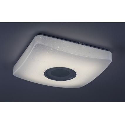 Rabalux - Luminaria de techo LED RGB regulable con altavoz integrado LED/18W/230V 3000-6000K Bluetooth + mando a distancia 36,5x36,5 cm