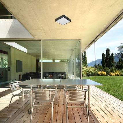 Rabalux - Luminaria de techo LED/18W/230V 3000-6000K IP44 negro 17,5x17,5 cm